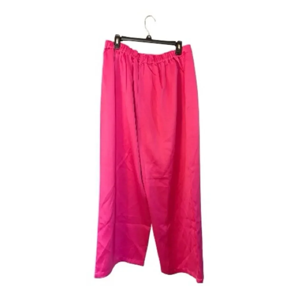 The Drop Leoniehanne Fuchsia Wide Leg Pant Large